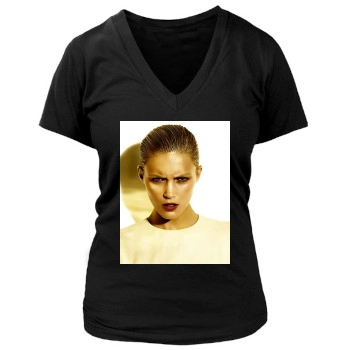 Anja Rubik Women's Deep V-Neck TShirt