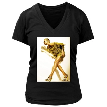 Anja Rubik Women's Deep V-Neck TShirt