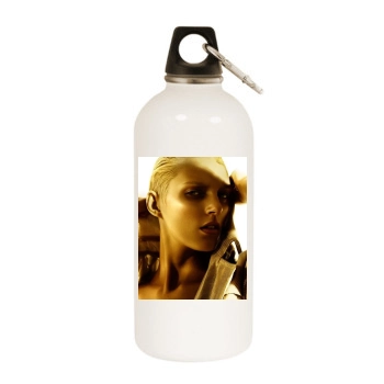 Anja Rubik White Water Bottle With Carabiner