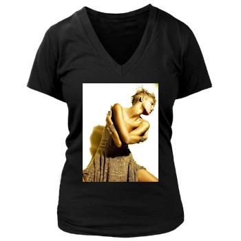 Anja Rubik Women's Deep V-Neck TShirt