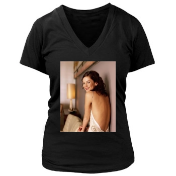 Anna Friel Women's Deep V-Neck TShirt