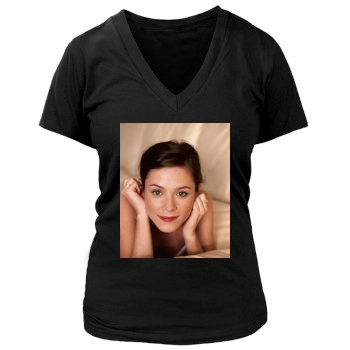 Anna Friel Women's Deep V-Neck TShirt