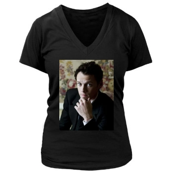 Anton Yelchin Women's Deep V-Neck TShirt