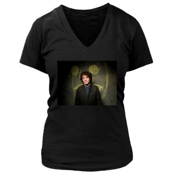 Anton Yelchin Women's Deep V-Neck TShirt