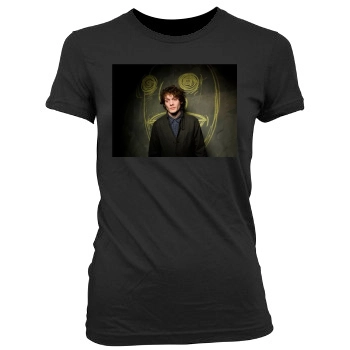 Anton Yelchin Women's Junior Cut Crewneck T-Shirt