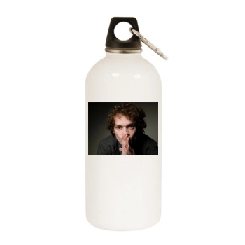 Anton Yelchin White Water Bottle With Carabiner