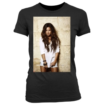 Ashley Tisdale Women's Junior Cut Crewneck T-Shirt