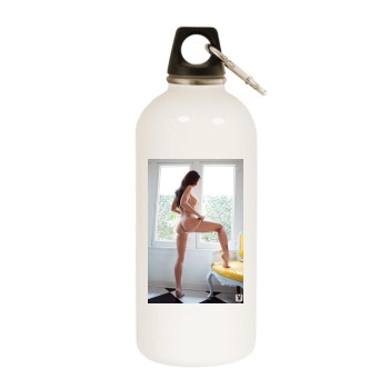 Samantha Shane White Water Bottle With Carabiner