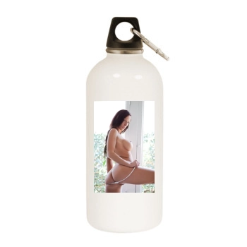 Samantha Shane White Water Bottle With Carabiner