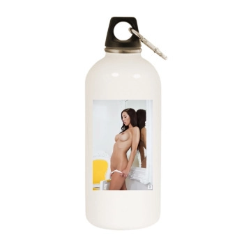 Samantha Shane White Water Bottle With Carabiner