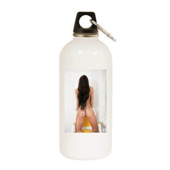 Samantha Shane White Water Bottle With Carabiner