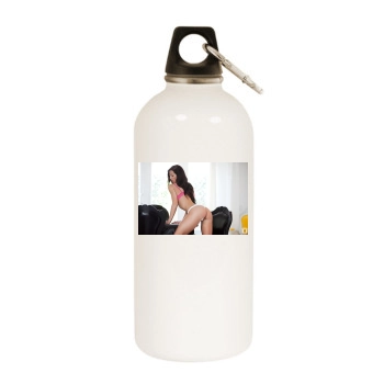 Samantha Shane White Water Bottle With Carabiner