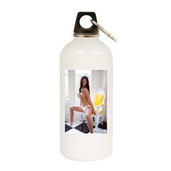 Samantha Shane White Water Bottle With Carabiner