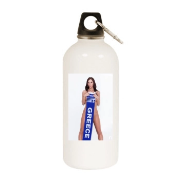 Samantha Shane White Water Bottle With Carabiner