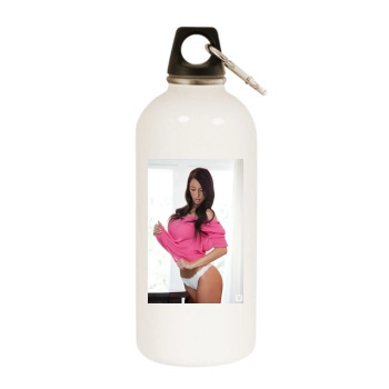 Samantha Shane White Water Bottle With Carabiner