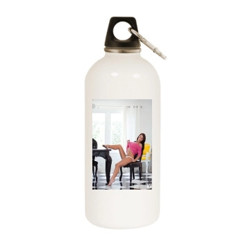 Samantha Shane White Water Bottle With Carabiner