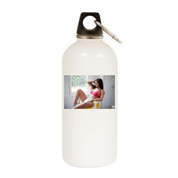 Samantha Shane White Water Bottle With Carabiner