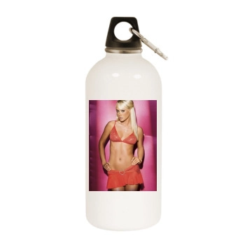 Sara Jean Underwood White Water Bottle With Carabiner