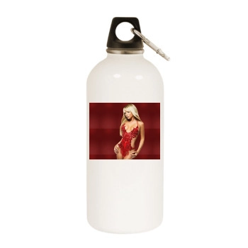 Sara Jean Underwood White Water Bottle With Carabiner