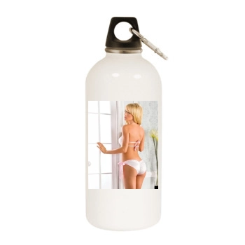 Sara Jean Underwood White Water Bottle With Carabiner