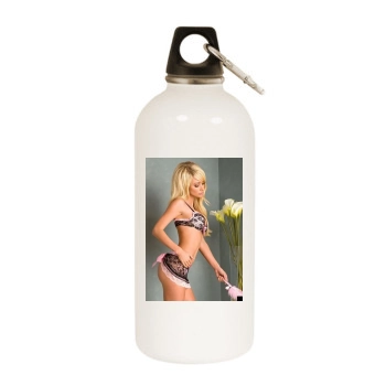 Sara Jean Underwood White Water Bottle With Carabiner