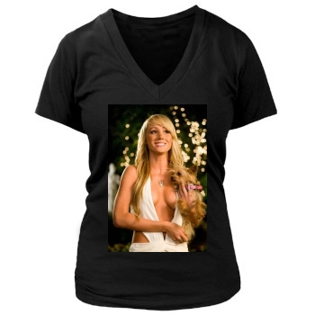 Sara Jean Underwood Women's Deep V-Neck TShirt