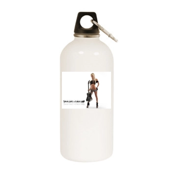 Sara Jean Underwood White Water Bottle With Carabiner