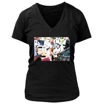 Sara Jean Underwood Women's Deep V-Neck TShirt