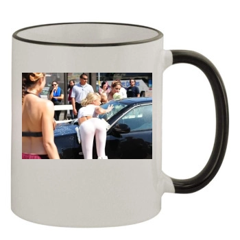 Sara Jean Underwood 11oz Colored Rim & Handle Mug