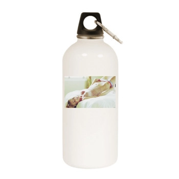 Sara Jean Underwood White Water Bottle With Carabiner