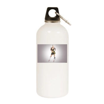 Sara Jean Underwood White Water Bottle With Carabiner