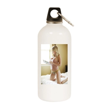 Sara Jean Underwood White Water Bottle With Carabiner