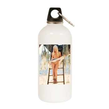 Sara Jean Underwood White Water Bottle With Carabiner