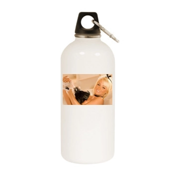 Sara Jean Underwood White Water Bottle With Carabiner