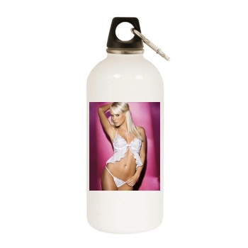 Sara Jean Underwood White Water Bottle With Carabiner