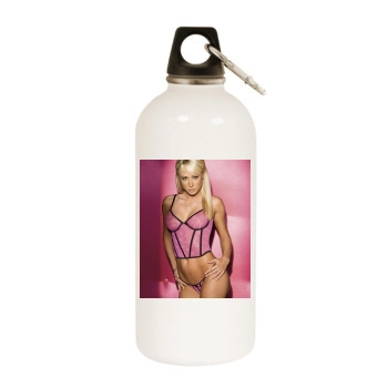 Sara Jean Underwood White Water Bottle With Carabiner