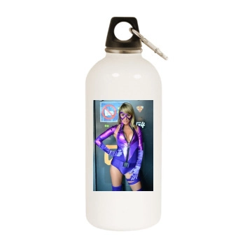 Sara Jean Underwood White Water Bottle With Carabiner