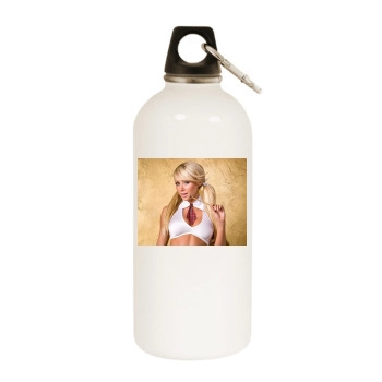 Sara Jean Underwood White Water Bottle With Carabiner