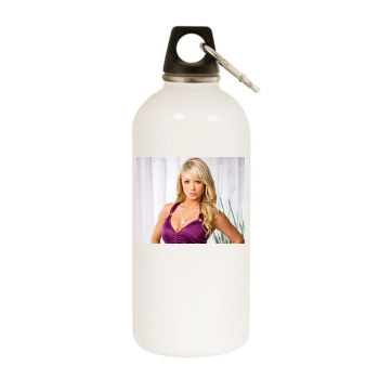 Sara Jean Underwood White Water Bottle With Carabiner