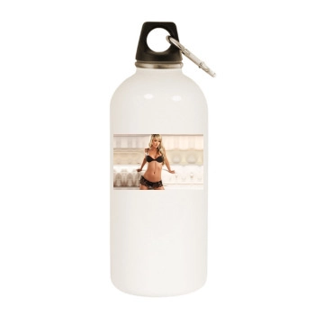 Sara Jean Underwood White Water Bottle With Carabiner