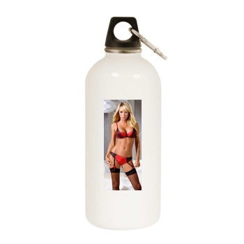 Sara Jean Underwood White Water Bottle With Carabiner