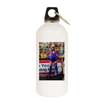 Sara Jean Underwood White Water Bottle With Carabiner