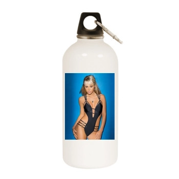 Sara Jean Underwood White Water Bottle With Carabiner