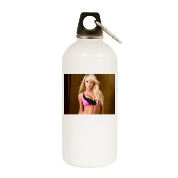 Sara Jean Underwood White Water Bottle With Carabiner