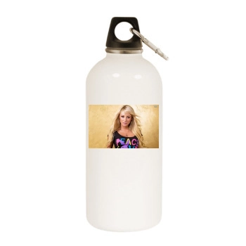 Sara Jean Underwood White Water Bottle With Carabiner