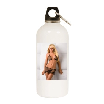 Sara Jean Underwood White Water Bottle With Carabiner