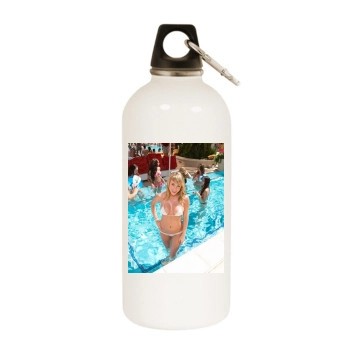 Sara Jean Underwood White Water Bottle With Carabiner