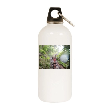 Sara Jean Underwood White Water Bottle With Carabiner