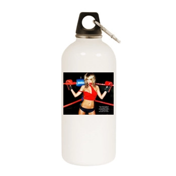 Sara Jean Underwood White Water Bottle With Carabiner