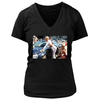 Sara Jean Underwood Women's Deep V-Neck TShirt